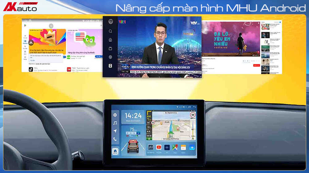 Xe Limo Green nâng cấp MHU Android