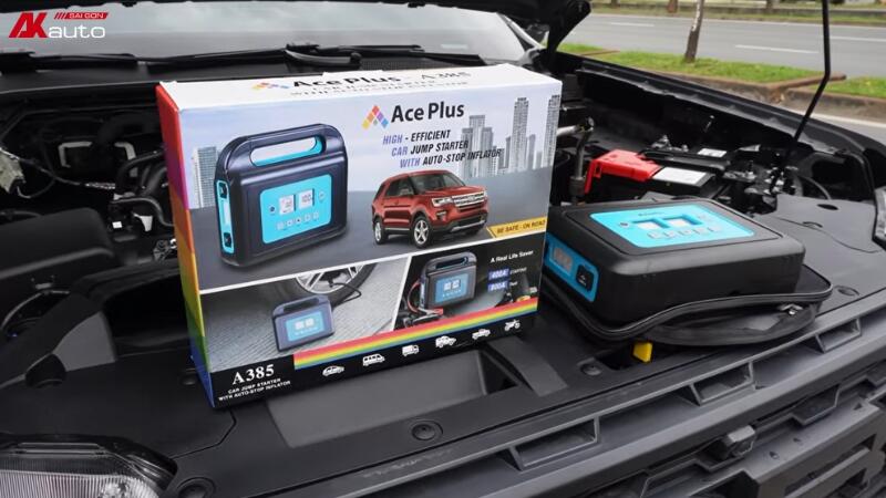 Sạc kích bình va bơm lốp Ace Plus A385 tích hợp 4 tính năng trong 1