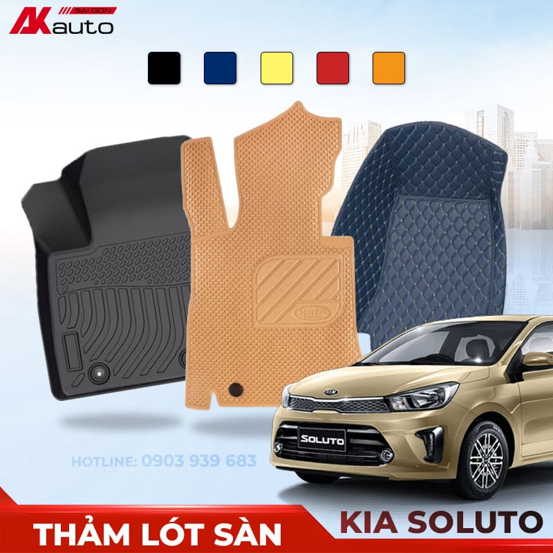 Thảm Lót Sàn Ô Tô Kia Soluto Cao Cấp