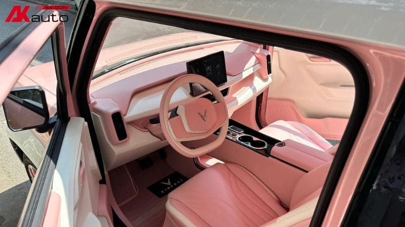 Độ nội thất full hồng cho xe VF3