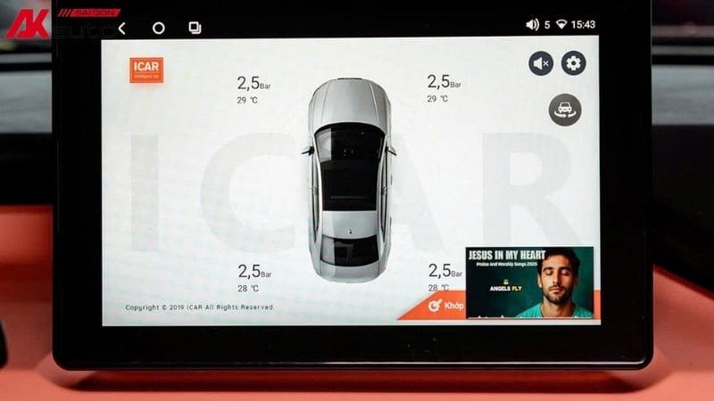 Lắp cảm biến áp suất lốp cho VF3 đỏ