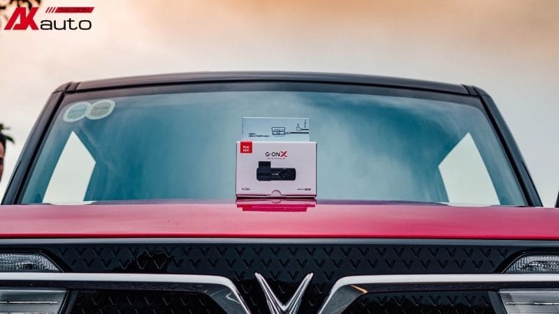 Lắp camera hành trình xe Vinfast VF3 đỏ