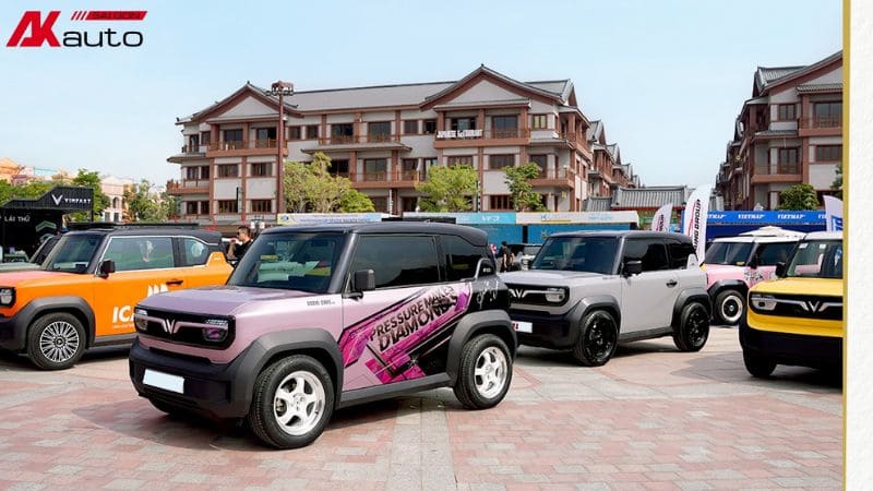 Mẫu độ xe Vinfast tím trong sự kiện chơi phải chất