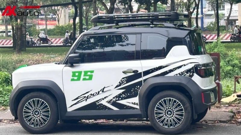 Lắp giá nóc cho VF3 màu trắng