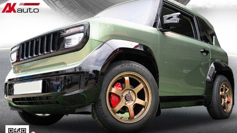 Mẫu mâm đẹp cho Vinfast VF3 xanh rêu nên độ