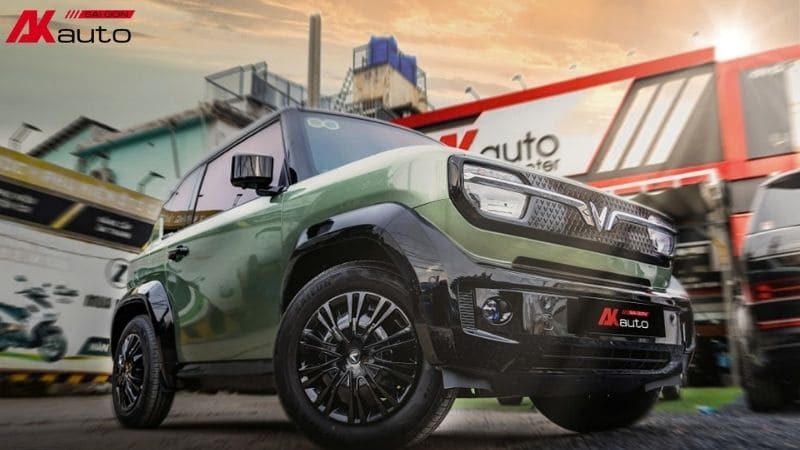 Mẫu độ thể thao cá tính cho VF3 xanh rêu tại AKauto