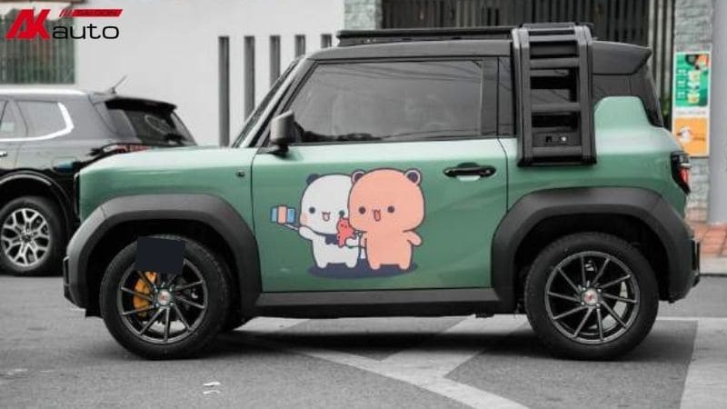 Tem dán dễ thương cho VF3 màu xanh