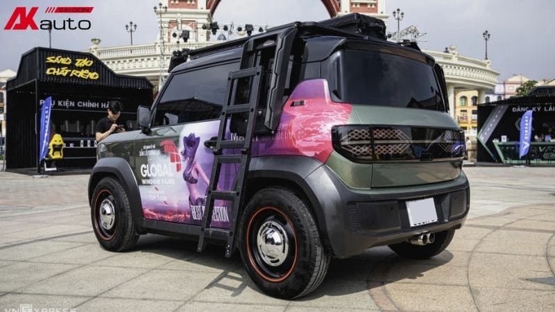 Lắp thang hông cho VF3 xanh rêu