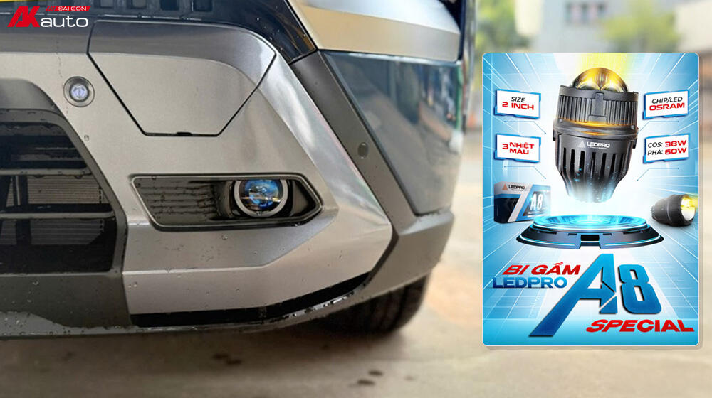 Lắp đèn bi LED gầm tăng sáng cho Mitsubishi Destinator