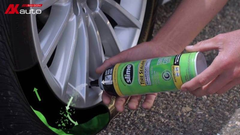 Phương án chữa cháy khi lốp ô tô bị thủng là dùng keo vá lốp