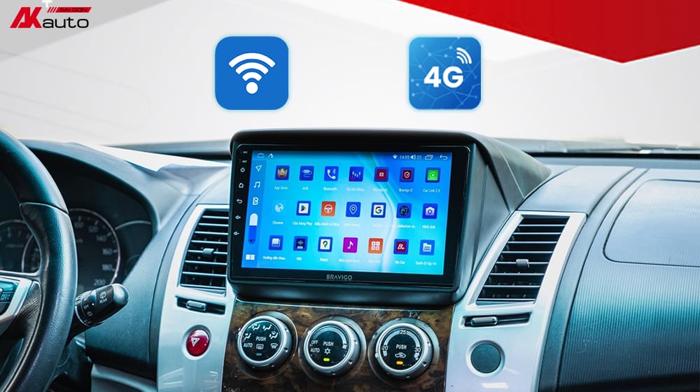 Màn hình Bravigo kết nối internet nhanh chóng bằng WiFi hoặc sim 4G