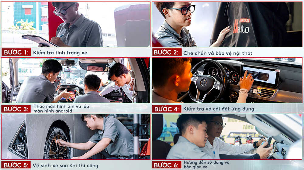 Quy trình lắp màn hình android ô tô chuẩn chỉnh tại AKauto