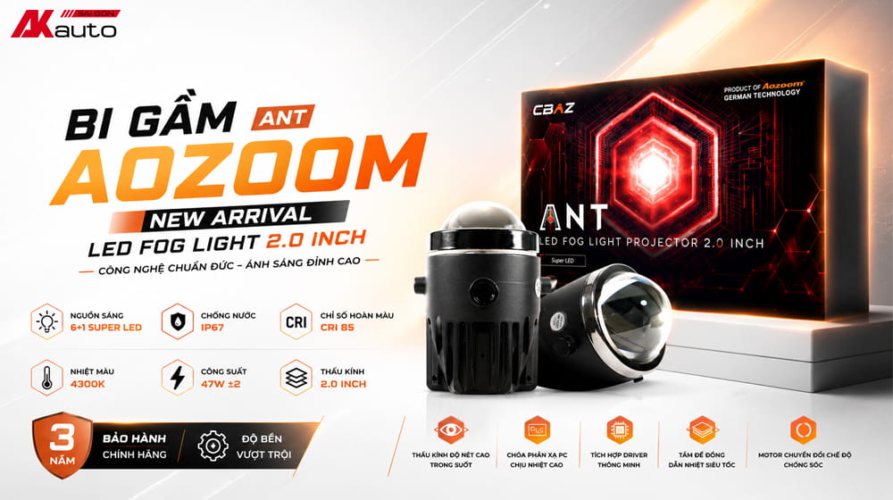 Đèn bi gầm LED Aozoom Ant New Arrival LED Fog Light 2.0 Inch
