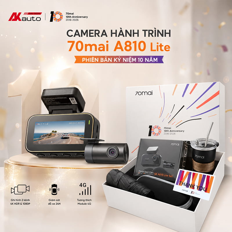 Camera hành trình 70mai A810 Lite phiên bản giới hạn kỷ niệm 10 năm