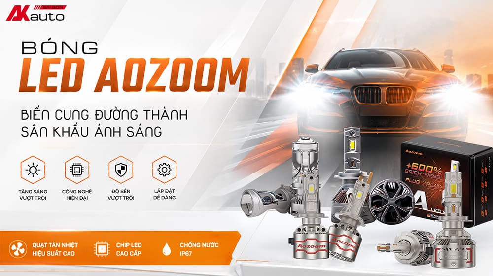 Ngoài bi gầm Aozoom, thương hiệu còn có bóng LED cho ô tô 