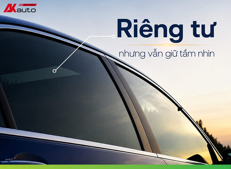 Phim cách nhiệt 3M Ceramic NR giúp tăng tính riêng tư cho khoang xe nhưng vẫn đảm bảo tầm nhìn