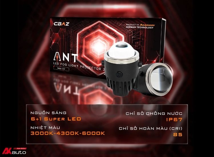 Bi gầm Aozoom Ant 3in1 New Arrival Led Fog Light 2 inch sở hữu chip Super LED thế hệ mới