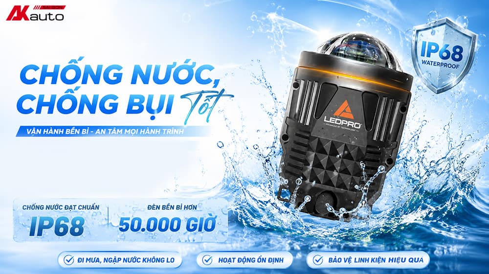 Đèn bi gầm LEDPRO đạt chuẩn chống nước, chống bụi