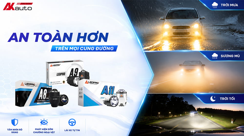 Bi gầm LEDPRO giúp tăng sáng, mở rộng tầm quan sát khi lái xe ban đêm