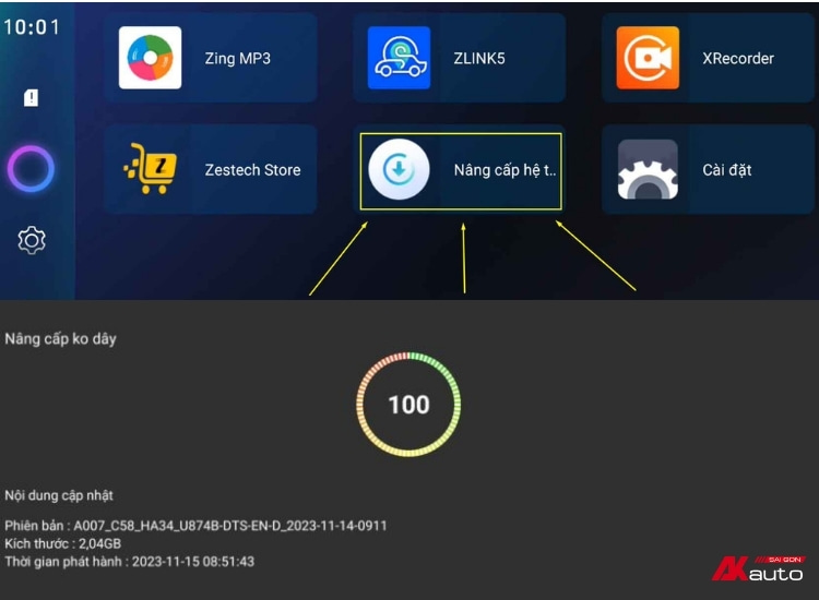 Có nhiều cách cập nhật phần mềm cho màn hình Android ô tô