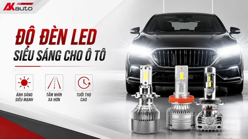 Độ đèn ô tô hạng mục bóng LED siêu sáng