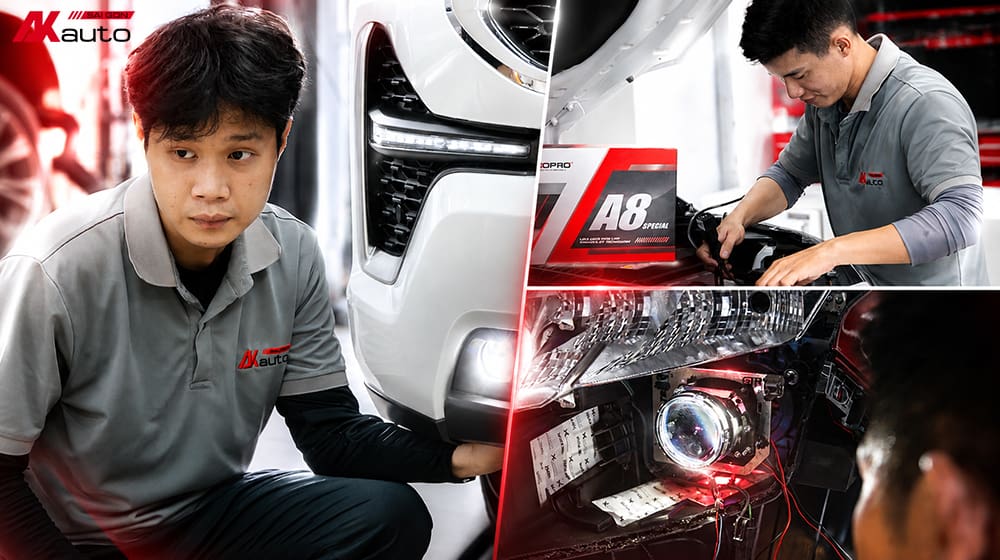 Quy trình độ đèn ô tô chuẩn chỉnh tại AKauto