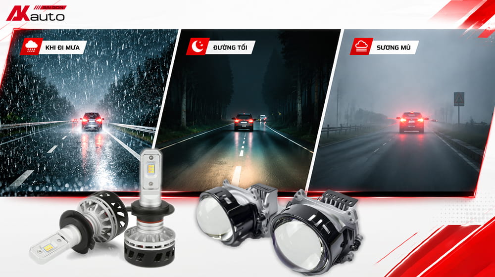 Độ đèn ô tô hỗ trợ chủ xe quan sát đường tốt hơn trong các điều kiện thiếu sáng