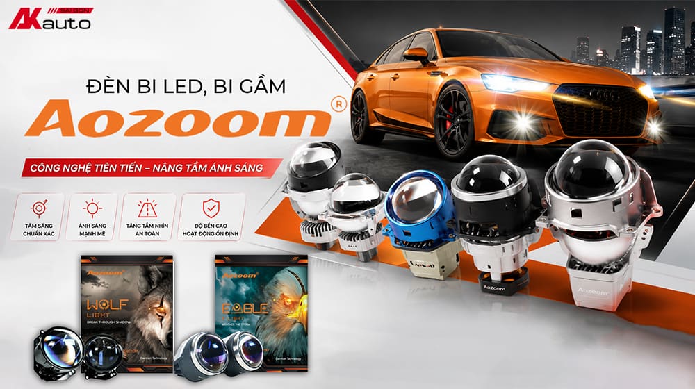 Độ đèn ô tô thương hiệu Aozoom