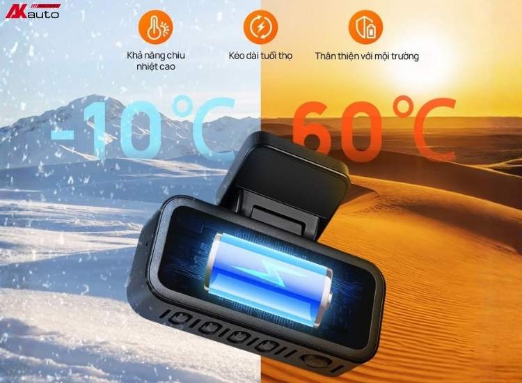 Camera 70mai A210 tích hợp pin siêu tụ điện bền bỉ, vận hành an toàn, ổn định