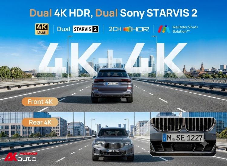 Camera hành trình 70mai A900 Ultra ghi hình chất lượng 4K cả trước và sau