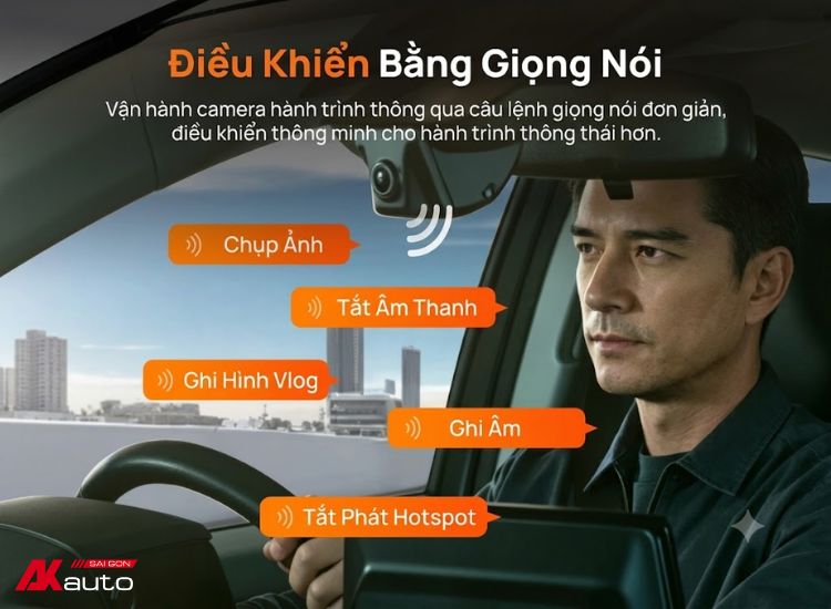 Camera hành trình 70mai N500 hỗ trợ điều khiển bằng giọng nói