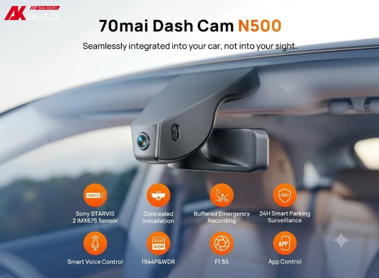 Camera hành trình 70mai N500 tích hợp nhiều tính năng thông minh