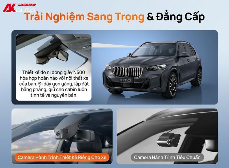 Camera hành trình 70mai N500 thiết kế ốp chân gương như trang bị zin theo xe