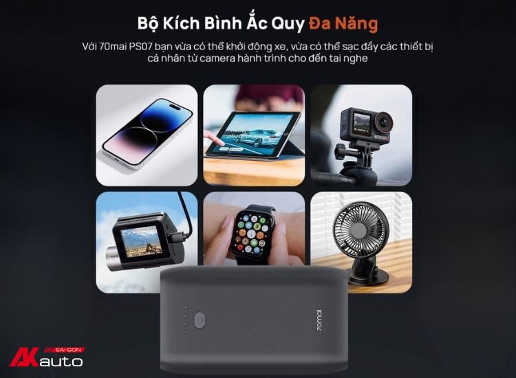 Kích bình 70mai PS07 có thể sạc dự phòng cho nhiều thiết bị khác