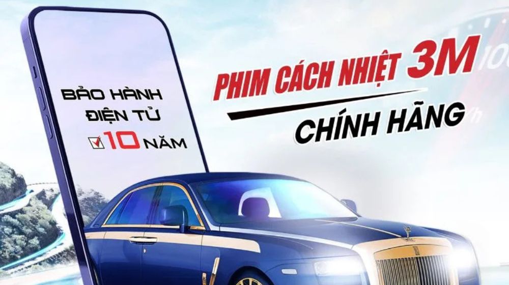 Phim cách nhiệt 3M có chế độ bảo hành uy tín 10 năm, chủ xe yên tâm sử dụng dài lâu