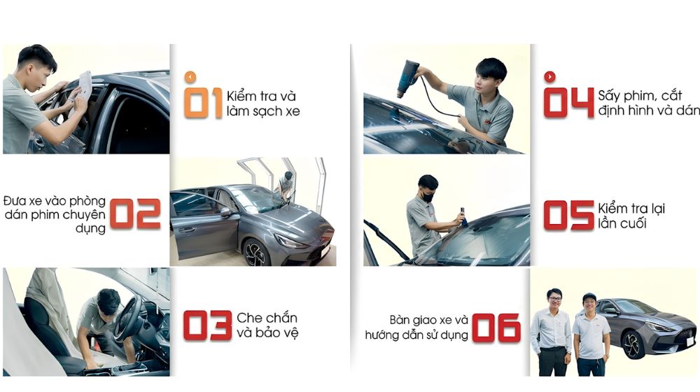 Quy trình dán phim cách nhiệt 3M chuẩn chỉnh tại AKauto